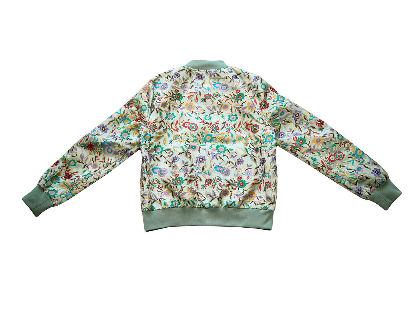 Hand-beaded, Vintage, Embroidered Varsity Jacket - Teal