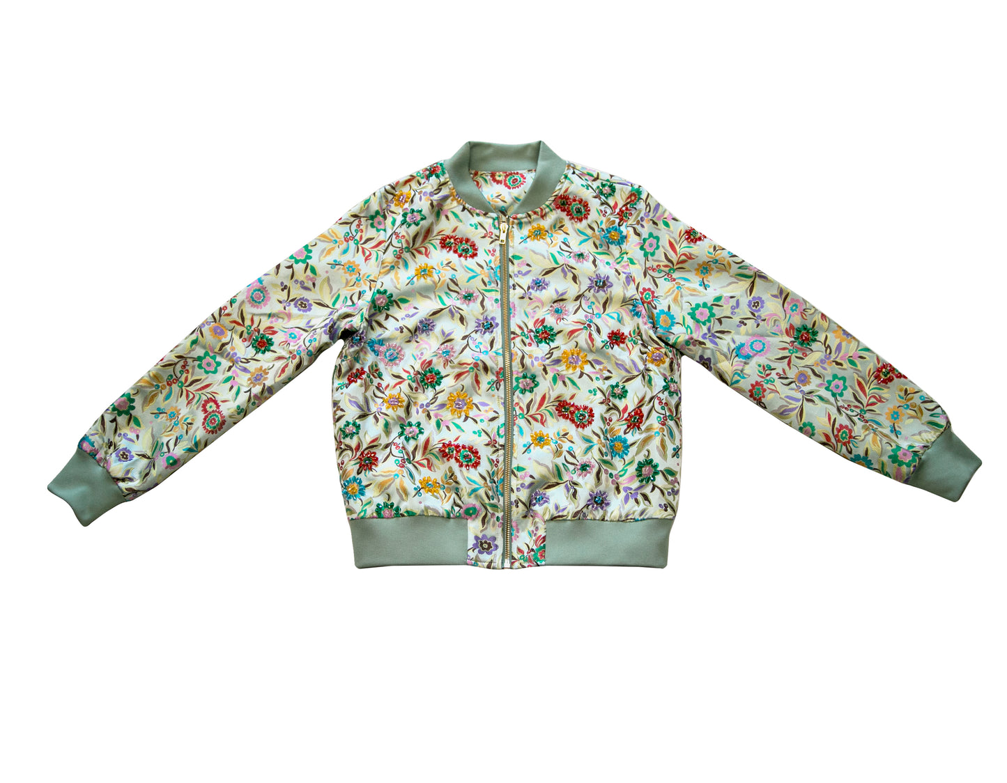 Hand-beaded, Vintage, Embroidered Varsity Jacket - Teal