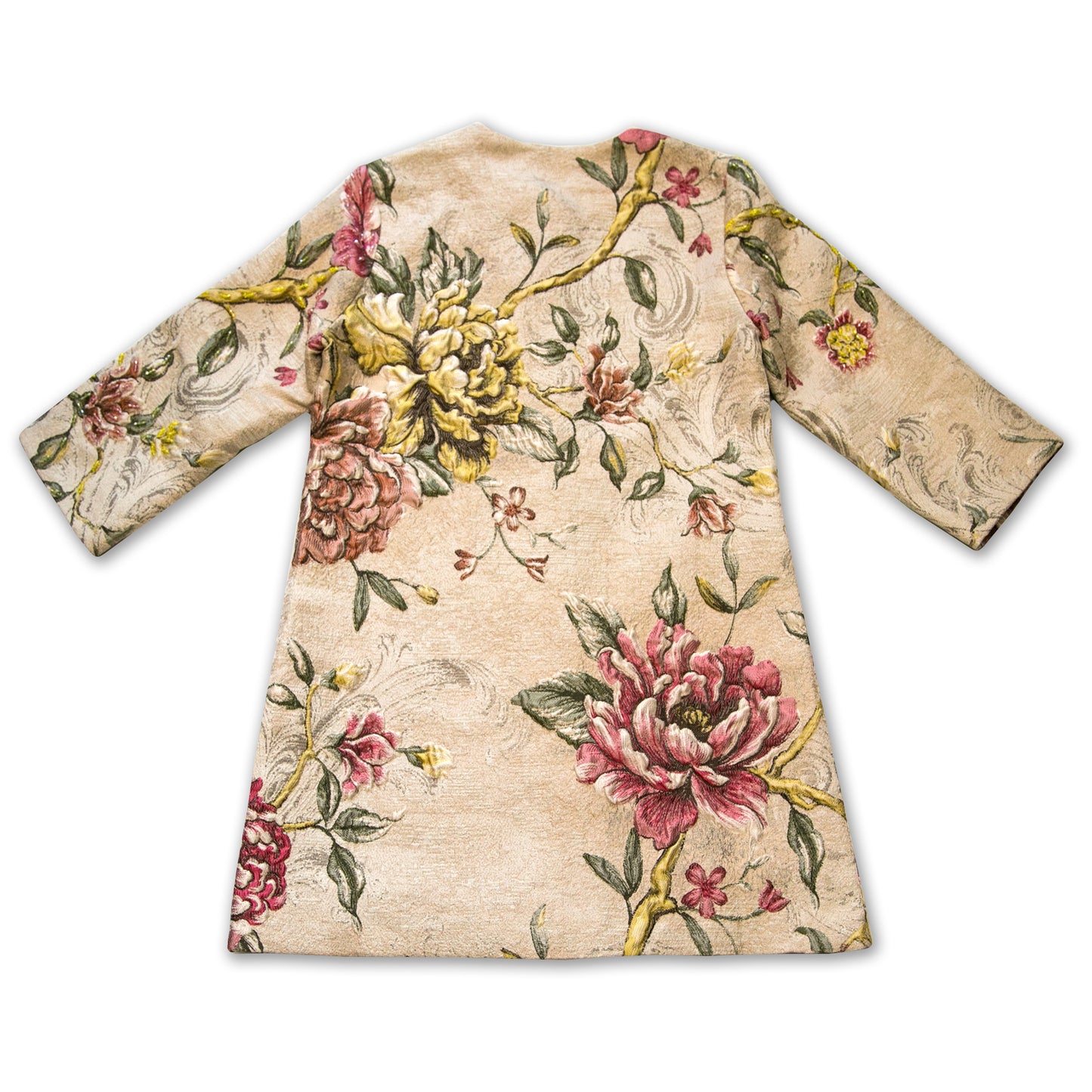 Hand-beaded, Vintage, Embroidered Blazer Jacket - Khaki/Tan